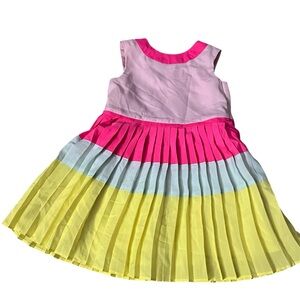 Baker by Ted Baker Pink, Blue, and Yellow Pleated Dress Size 2Y